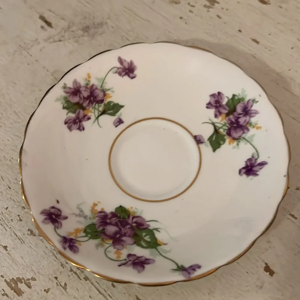 Vintage Stanley England fine bone china small violet teacup and saucer - Picture 4 of 8